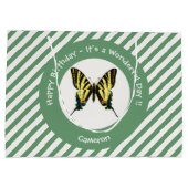 希少なアゲハチョウ蝶の誕生日パーティー ラージペーパーバッグ (裏面)