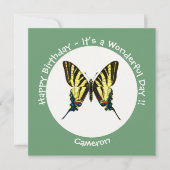 希少なアゲハチョウ蝶の誕生日パーティー 招待状 (正面)