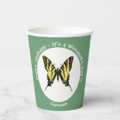希少なアゲハチョウ蝶の誕生日パーティー 紙コップ (正面)