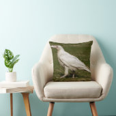 希少な白いカラスの野生生物写真 クッション (椅子)