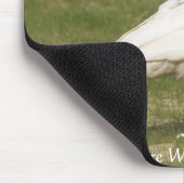 希少な白いカラスの野生生物写真 マウスパッド (コーナー)