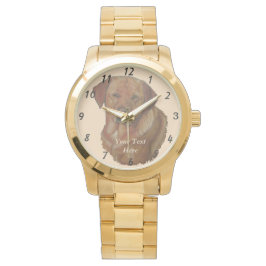 希少な赤ゴールデンラブラドール・レトリバー犬のポートレート 腕時計