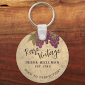 希少ヴィンテージ誕生日の完成度カスタム向上 キーホルダー (裏面)