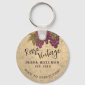 希少ヴィンテージ誕生日の完成度カスタム向上 キーホルダー (裏面)