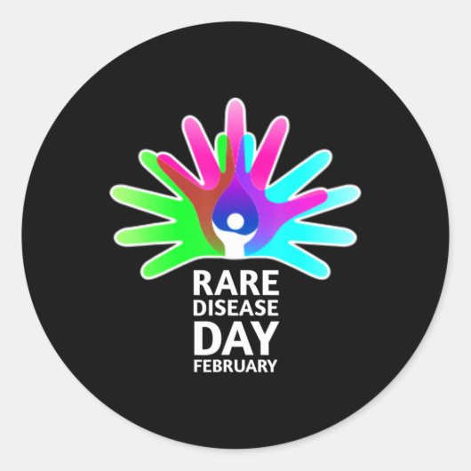 希少疾患の日2022 – 希少疾患認識度T- ラウンドシール (正面)