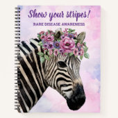 希少疾患ストライプ認識度ゼブラを表示 ノートブック (正面)