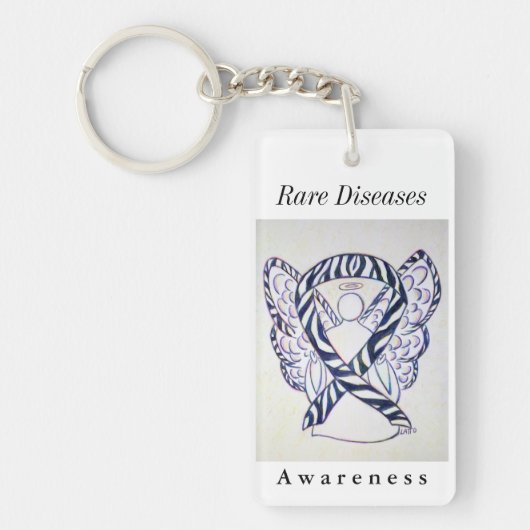 希少疾患認識度リボンエンジェルキーチェーン キーホルダー (正面)