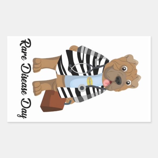 希少疾病日シャーパイステッカー 長方形シール (正面)