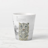 希少色彩の鮮やか雪ヒョウ カフェラテマグ (正面)