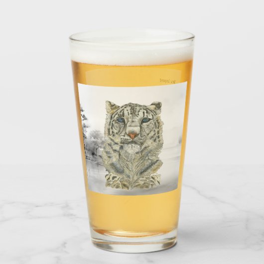 希少色彩の鮮やか雪ヒョウ タンブラーグラス (ドリンク正面)