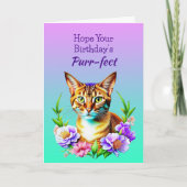 希望あなたの誕生日はパーフェクトである |猫プリン カード (正面)