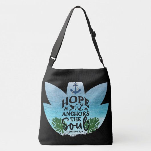 "希望いかりの魂"聖書の節 クロスボディバッグ (裏面)