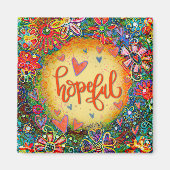 希望かわいらしのカラフル花モダン咲き マグネット (正面)