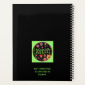 希望かわいらしのフローラインスパイアトレンディーの黒おもしろい プランナー手帳 (裏面)