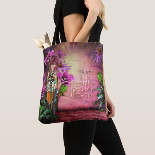 -希望が奇跡の花を育てるかところトートの芸術のバッグ トートバッグ (クローズアップ)