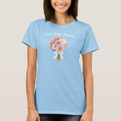 希望が花開くスカイブルーの花束のインスピレーション Tシャツ (正面)