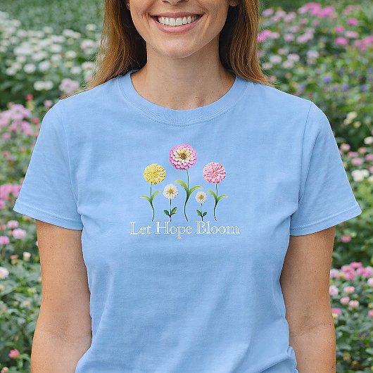 希望が花開く パステルフラワー 春のキリスト教 Tシャツ
