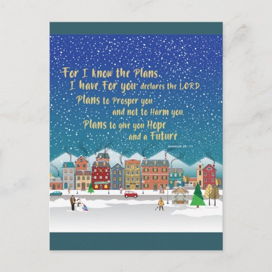 希望と与え未来の計画 – エレミヤ29-11 ポストカード (正面)