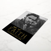 希望と信仰。宗教的エレガントなクリスマス金ゴールド 箔シーズンカード (回転した状態)