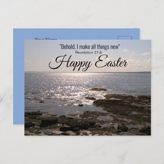 希望と勇気付けられる聖書の詩海写真 ポストカード (正面/裏面)