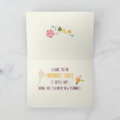 希望と喜びの象と花を持つ復活祭 カード (内部)