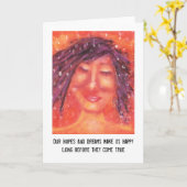 希望と夢アートと引用文 カード (黄色い花)