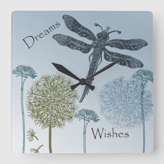 希望と夢 スクエア壁時計 (正面)