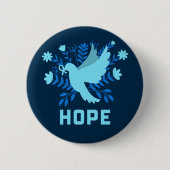 希望と平和の青い鳥 – Dove 缶バッジ (正面)