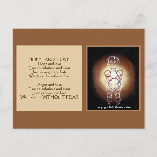 希望と愛の共存バブルの人々のはがき ポストカード (正面)