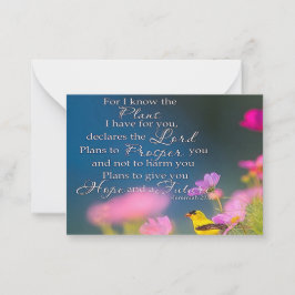 希望と未来の花と鳥 ノートカード