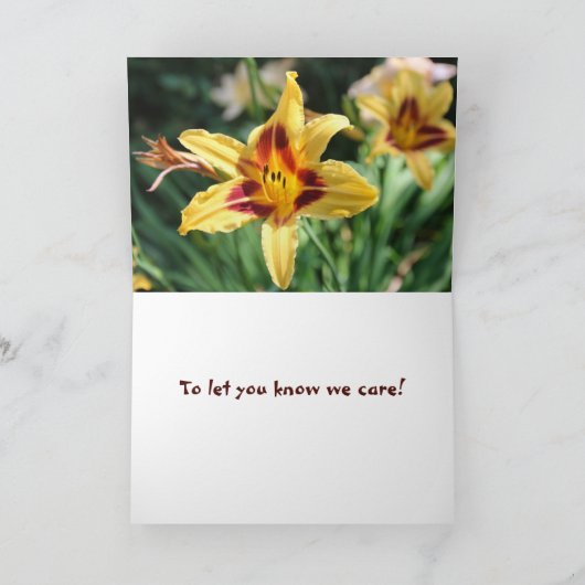 希望と祈りの言葉でお知らせいただ気にく カード (内部)