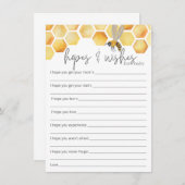 希望と願いミツバチ赤ちゃんシャワー挿入 エンクロージャーカード (正面/裏面)