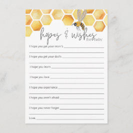 希望と願いミツバチ赤ちゃんシャワー挿入 エンクロージャーカード