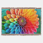 希望と鮮やか喜びの開花デザイン スローブランケット (正面)