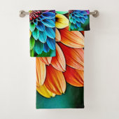 希望と鮮やか喜びの開花デザイン バスタオルセット (インサイチュ)