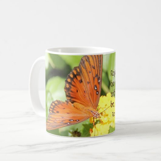 希望についてのマダラチョウ、聖書の詩及び祈りの言葉 コーヒーマグカップ (正面左)