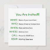 希望に喜び-聖降誕祭の希望の天使 招待状 (裏面)