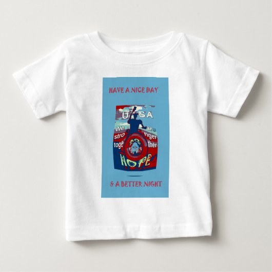 希望に団結：共に強く - アメリカ アートプリント ベビーTシャツ (正面)