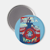 希望に団結:共に強く - アメリカ アートプリント マグネット (正面/裏面)