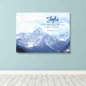 希望に満ちたクリスチャン感動的山 キャンバスプリント (インサイチュ (ウッドフロア))