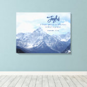 希望に満ちたクリスチャン感動的山 キャンバスプリント (インサイチュ (ウッドフロア))