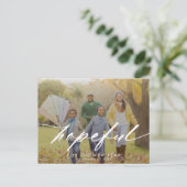 希望に満ちたスクリプトオーバーレイ新年の写真 シーズンポストカード (スタンド正面)