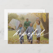 希望に満ちたスクリプトオーバーレイ新年の写真 シーズンポストカード (正面/裏面)