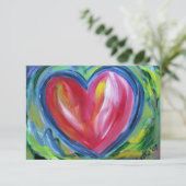 希望に満ちたハートのカスタム小型招待状 招待状 (スタンド正面)