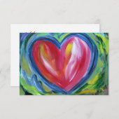 希望に満ちたハートのカスタム小型招待状 招待状 (正面/裏面)