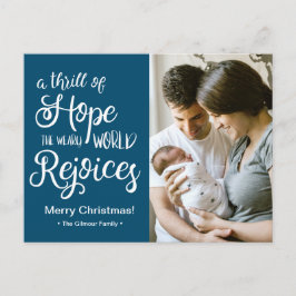 希望に満ちたブルークリスマスベイビー シーズンポストカード