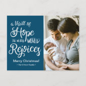 希望に満ちたブルークリスマスベイビー シーズンポストカード (正面)