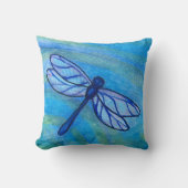 希望に満ちたブルートンボの平和な水彩 クッション (正面)