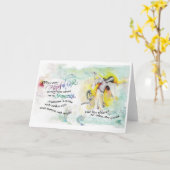 希望に満ちた神/船乗り、折り畳まれたグリーティングカード、5"x7" カード (黄色い花)