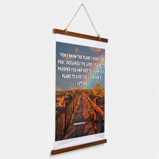 希望に満ちた聖書の聖句エレミヤ29:11 吊り下げ型タペストリー (傾斜あり)